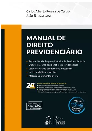 Manual De Direito Previdenciário 20ª Ed. 2017 Carlos Alberto